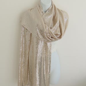 Sequin Glitter Stretch Scarf: Evening Wrap, Bridal Shawl