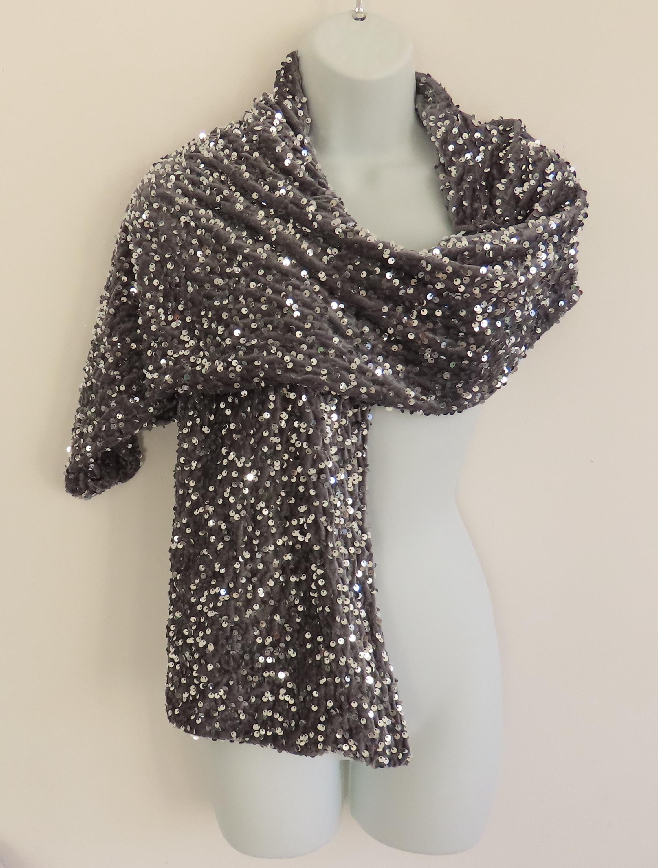 Gray Sequin Shawl