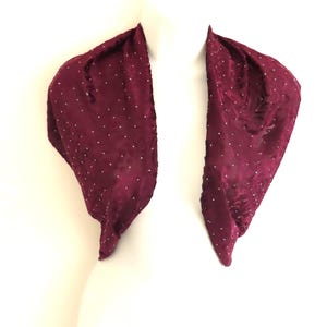 Plum Devore Velvet Loop Shawl: Occasion Evening Cover Up With Silver Studs