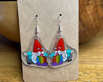 Rainbow Gnome, Gravity Falls Earrings