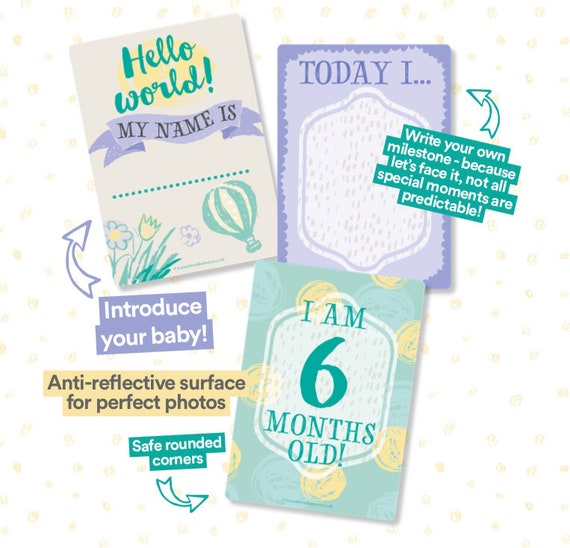 baby milestone cards etsy