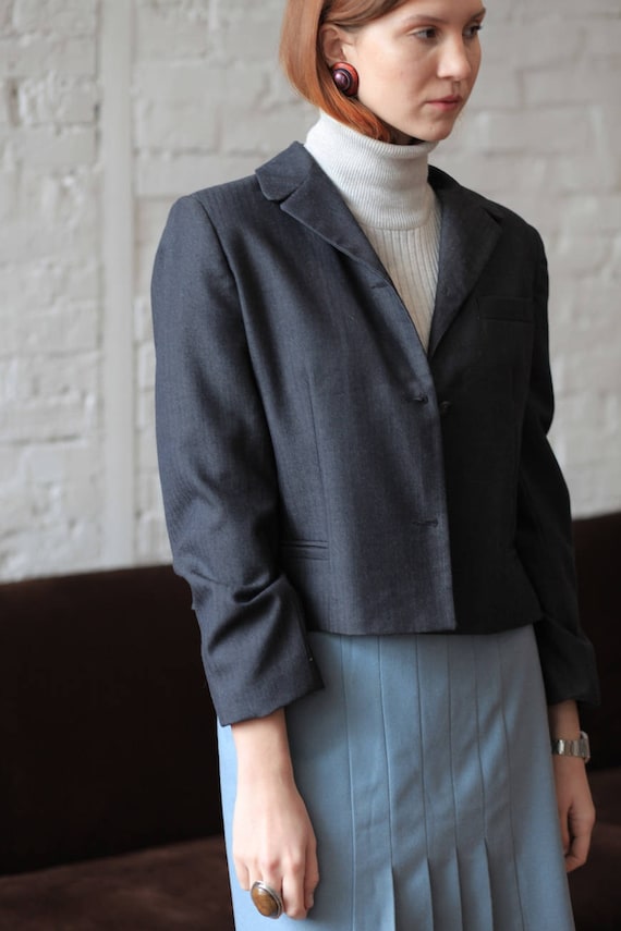 Cropped Woolen Blazer from Benard Holtzman