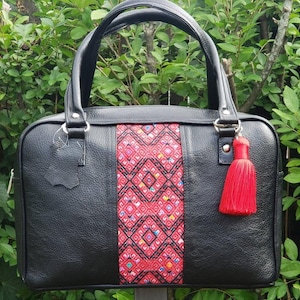 Unique Handmade Embroidered Leather Bag