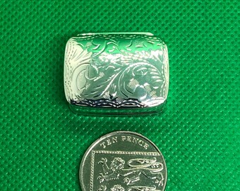 Vintage Sterling Silver Heart Pill Box Small Size 1987