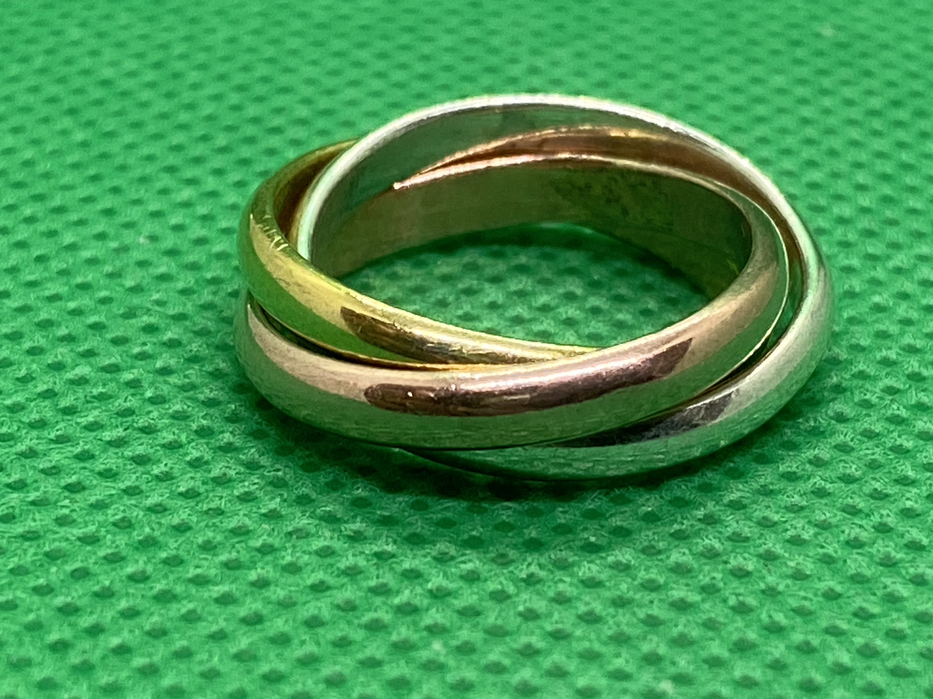 925 Sterling Silver 3mm Tricolour Russian Wedding Ring Etsy UK