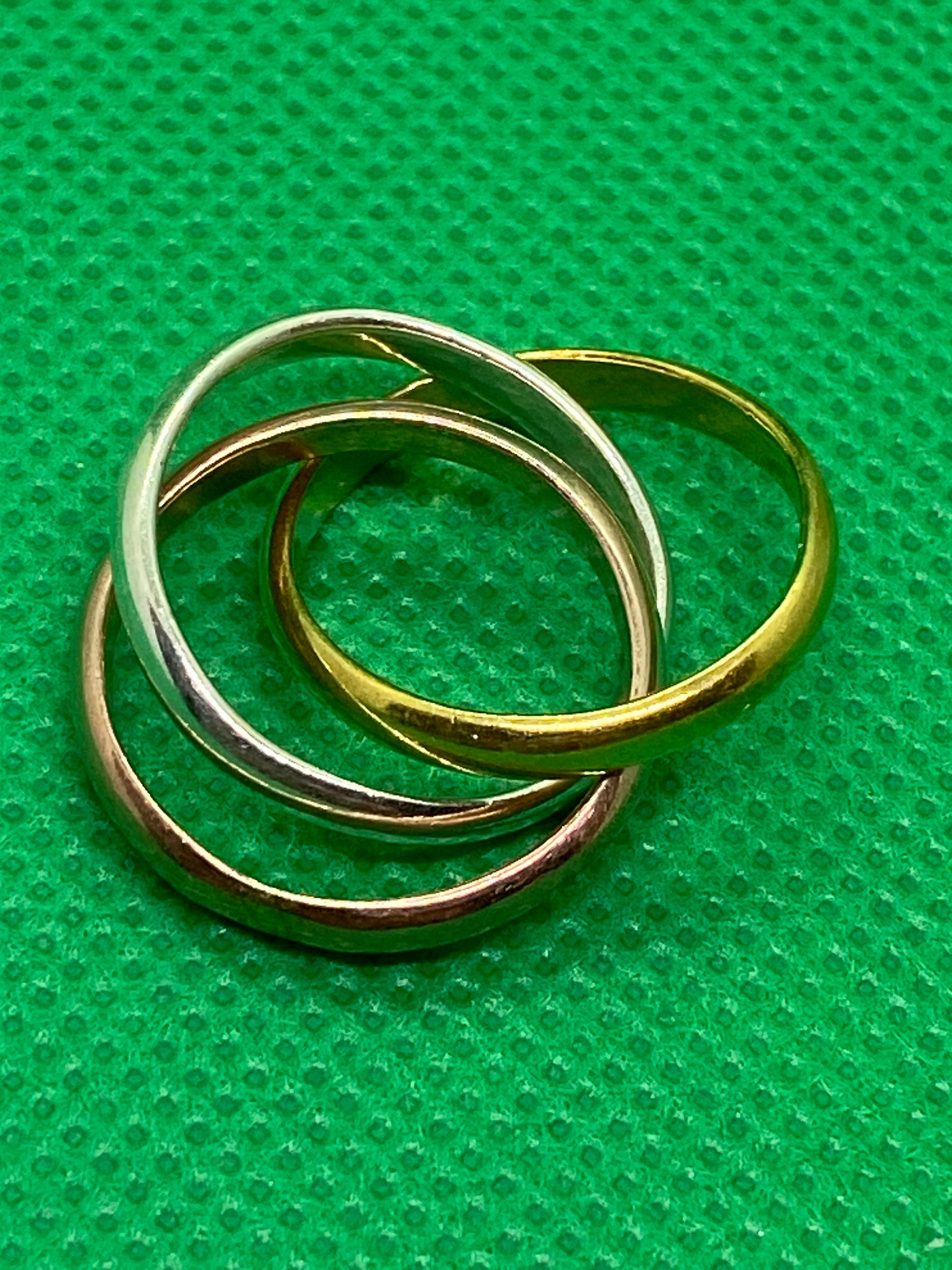 925 Sterling Silver 3mm Tricolour Russian Wedding Ring Etsy UK