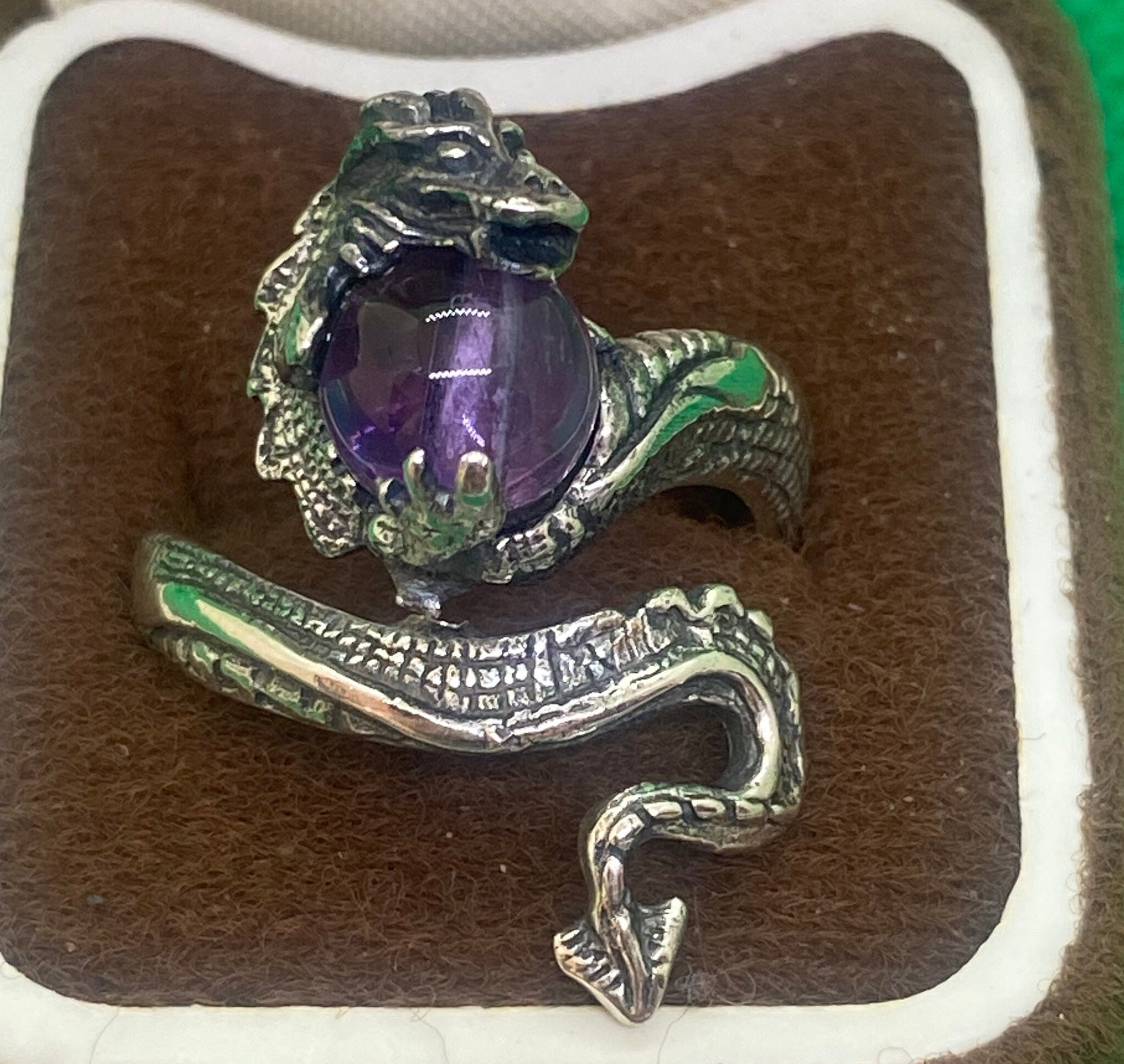 Amethyst cheap dragon ring