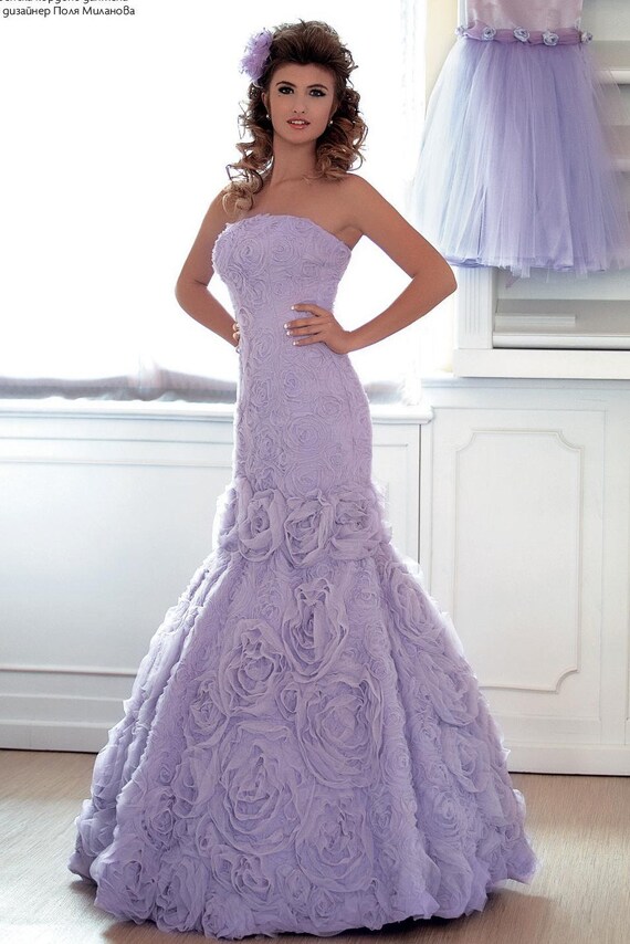 Lilac Mermaid Wedding Dress Lilac Mermaid Prom Dress Lilac Etsy