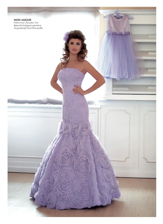 Lilac Mermaid Wedding Dress Lilac Mermaid Prom Dress Lilac Etsy