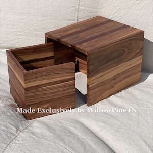 Nesting Weaning Table Solid Cherry Hardwood Cube Weaning Table Montessori Weaning Table and Chair Dining Eating Kitchen Walnut
