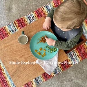 Nesting Weaning Table Solid Cherry Hardwood Cube Weaning Table Montessori Weaning Table and Chair Dining Eating Kitchen image 4