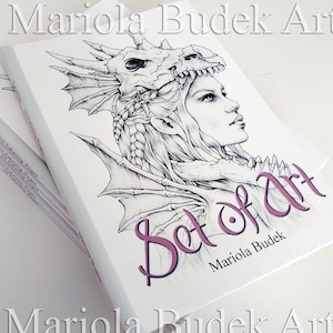 Set of Art | Mariola Budek - Coloring Book | Kids Artist Colouring 24 Page Pages Grayscale Illustration Printed High Quality Paper Hard Copy