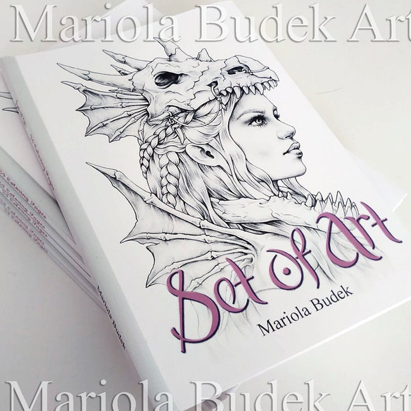 Set of Art | Mariola Budek - Coloring Book | Kids Artist Colouring 24 Page Pages Grayscale Illustration Printed High Quality Paper Hard Copy