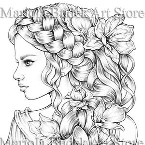 Chaplet Mariola Budek Premium Coloring Page Printable Adult Colouring Pages Book Instant Download Grayscale Illustration PDF image 1