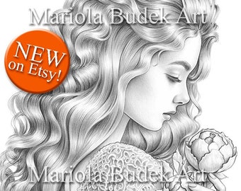 El poder del infinito / Mariola Budek - Página para colorear premium / Páginas para colorear para adultos imprimibles Libro Descargar ilustración en escala de grises PDF JPG