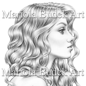 Bridesmaid | Mariola Budek - Premium Coloring Page | Printable Adult Animal Colouring Pages Book Instant Download Grayscale Illustration PDF