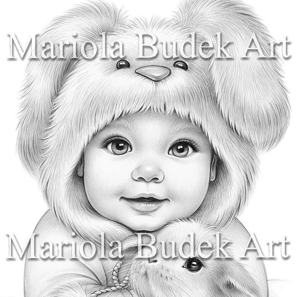 Coeur moelleux | Mariola Budek - Coloriage premium | Pages de coloriage imprimables pour femmes adultes Livre Téléchargement instantané Illustration en niveaux de gris PDF