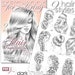 Hair Inspirations Romantic | Mariola Budek - Sketchbook | Printable Adult Coloring Pages Book Instant Download Grayscale Hairstyle PDF