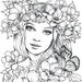 Lady Spring | Mariola Budek - Premium Coloring Page | Printable Adult Colouring Pages Book Instant Download Grayscale Illustration PDF