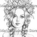 Blooming Innocence | Mariola Budek - Premium Coloring Page | Printable Adult Colouring Pages Book Instant Download Grayscale Ilustration PDF
