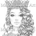 Queen | Mariola Budek - Premium Coloring Page | Printable Adult Colouring Pages Book Instant Download Grayscale Illustration PDF
