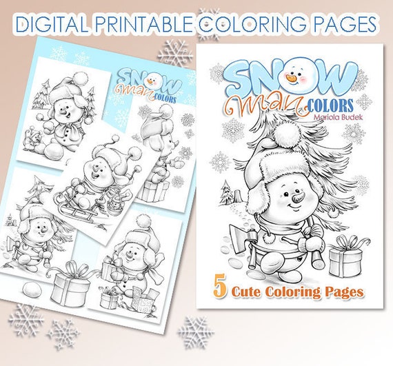 Snowman Colors  Mariola Budek  Coloring Book  Printable