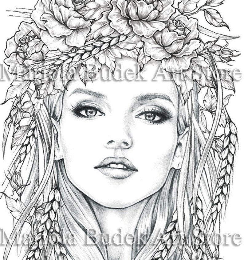 Summer Mariola Budek Premium Coloring Page Printable Etsy