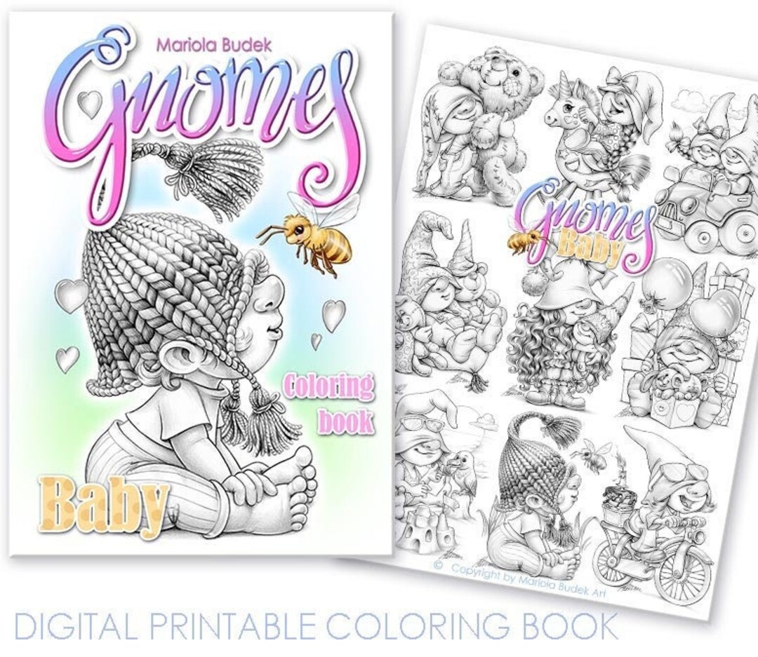 Baby Gnomes Mariola Budek Coloring Book Printable Adult Kids Cute