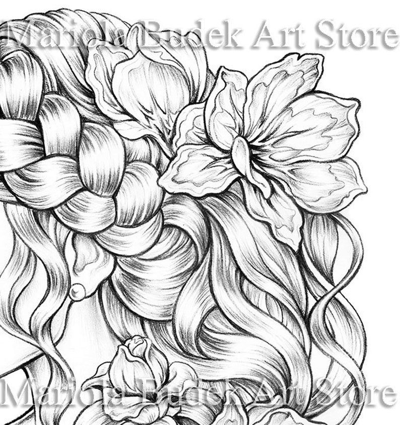 Chaplet Mariola Budek Premium Coloring Page Printable Adult Colouring Pages Book Instant Download Grayscale Illustration PDF image 4