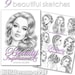 Beauty Inspirations 3 | Mariola Budek - Sketchbook | Printable Adult Coloring Pages Book Instant Download Grayscale Hairstyle Illustration