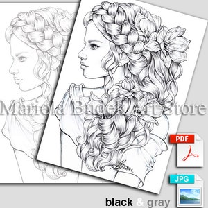 Chaplet Mariola Budek Premium Coloring Page Printable Adult Colouring Pages Book Instant Download Grayscale Illustration PDF image 2