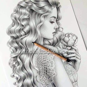 The Power of Infinity Mariola Budek Premium Coloring Page Printable Adult Colouring Pages Book Download Grayscale Ilustration PDF JPG zdjęcie 6