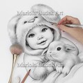 Fluffy Heart | Mariola Budek - Premium Coloring Page | Printable Adult Women Colouring Pages Book Instant Download Grayscale Ilustration PDF
