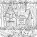 Witchy's House | Mariola Budek - Coloring Page | Printable Adult Kids Halloween Colouring Pages Instant Download Grayscale Illustration PDF