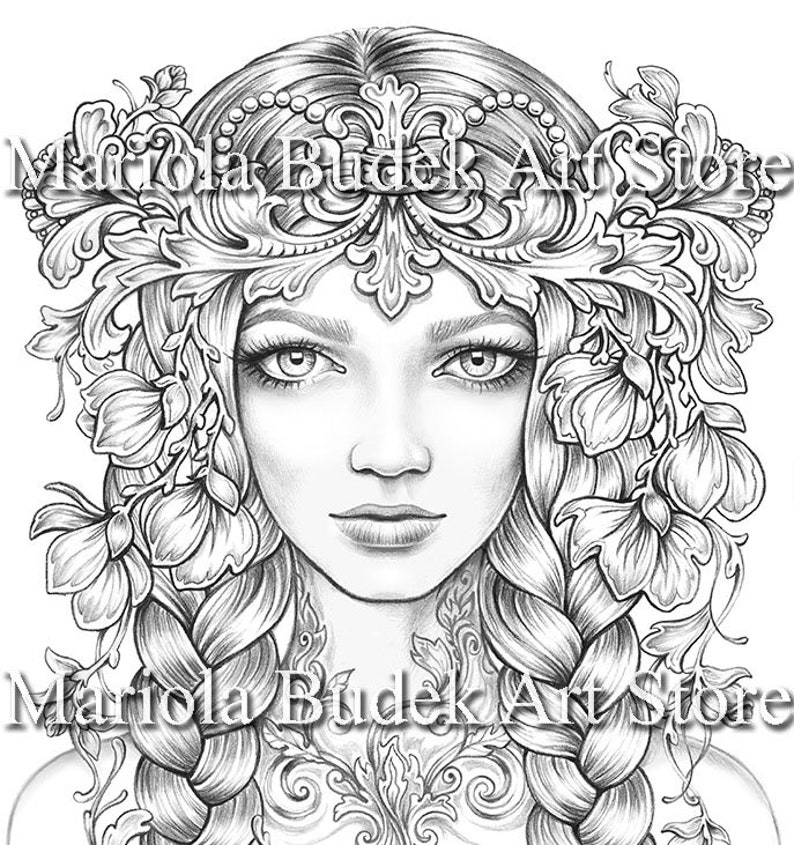 Download Coronet Mariola Budek Premium Coloring Page Printable | Etsy