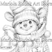 Christmas Time | Mariola Budek - Coloring Page | Printable Adult Kids Cute Animal Colouring Pages Instant Download Grayscale Ilustration PDF
