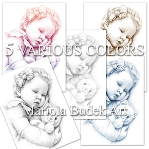 Klein geluk Mariola Budek Premium kleurplaat Afdrukbare kleurplaten voor volwassenen voor kinderen Boek Download grijswaardenillustratie PDF JPG afbeelding 2