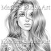 Yasmine | Mariola Budek - Premium Coloring Page | Printable Adult Tattoo Colouring Pages Book Instant Download Grayscale Illustration PDF