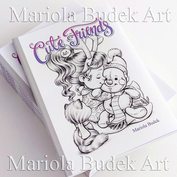 Cute Friends Set Mariola Budek Coloring Book Kids Artist Etsy