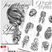 Hair Inspirations | Mariola Budek - Sketchbook | Printable Adult Coloring Pages Book Instant Download Grayscale Hairstyle Illustration PDF