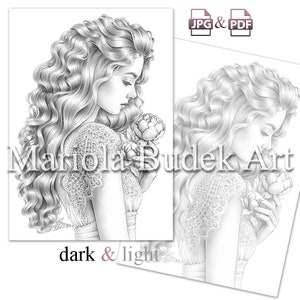 The Power of Infinity Mariola Budek Premium Coloring Page Printable Adult Colouring Pages Book Download Grayscale Ilustration PDF JPG zdjęcie 3