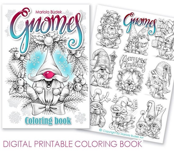 Gnomes  Mariola Budek  Coloring Book  Printable Adult Kids