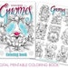 Gnomes | Mariola Budek - Coloring Book | Printable Adult Kids Colouring Pages Instant Download Grayscale Christmas Winter Illustration PDF 