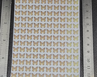 Mariposas monarca de vitela a escala 1:12, miniaturas para casa de muñecas (150/hoja)