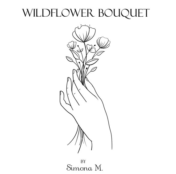 Download Wildflower Bouquet Hand Drawn Logo Art Printable Art Clipart Vector Svg
