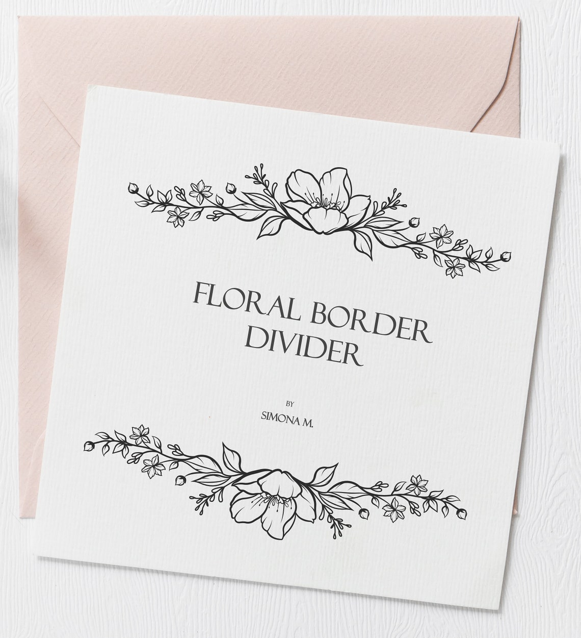 Flowers Floral Border Divider Hand Drawn LOGO Art/clipart/vector ...