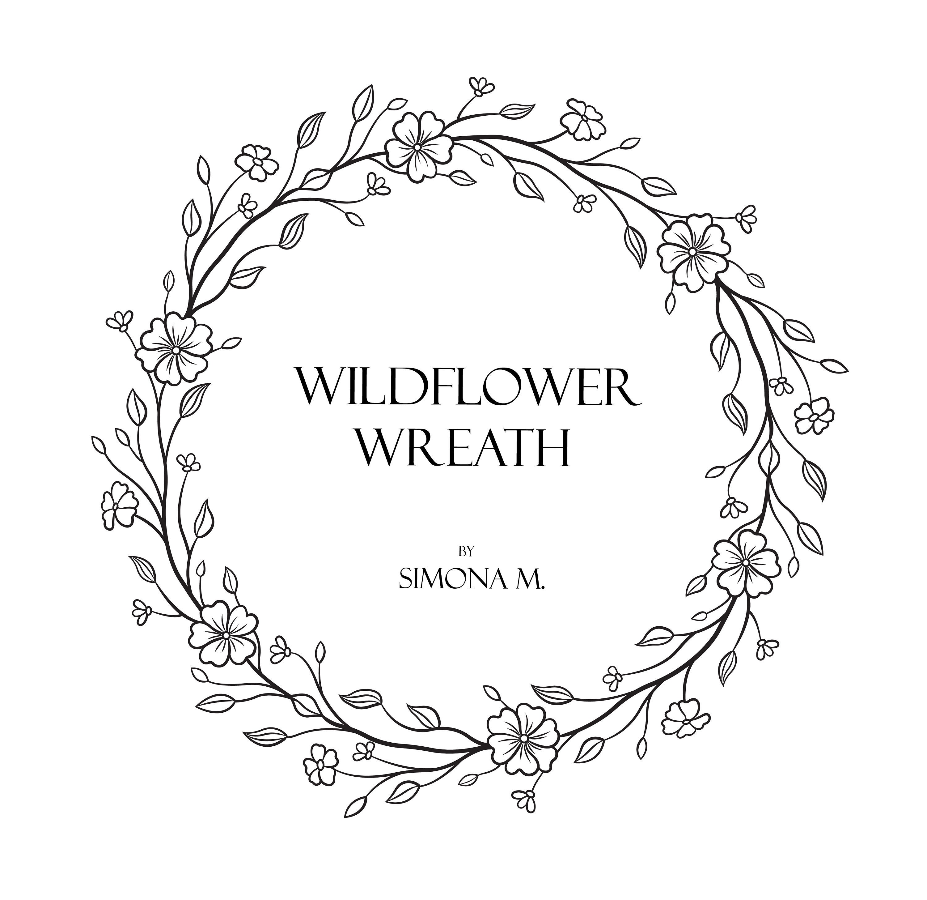 Wildflower Wreath Vine Hand Drawn Logo Art Clipart Vector Svg Png