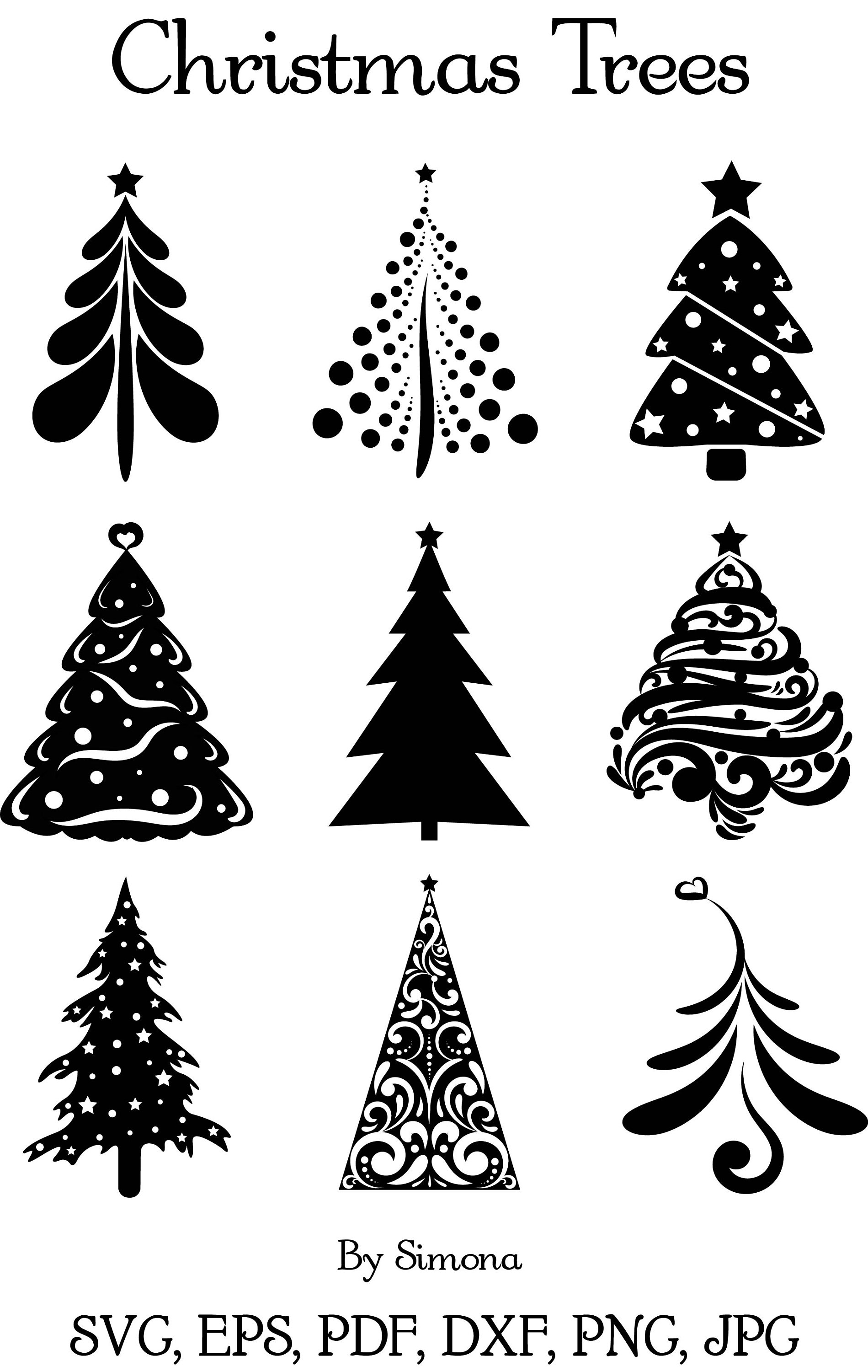 Christmas Trees SVG/PNG  Etsy