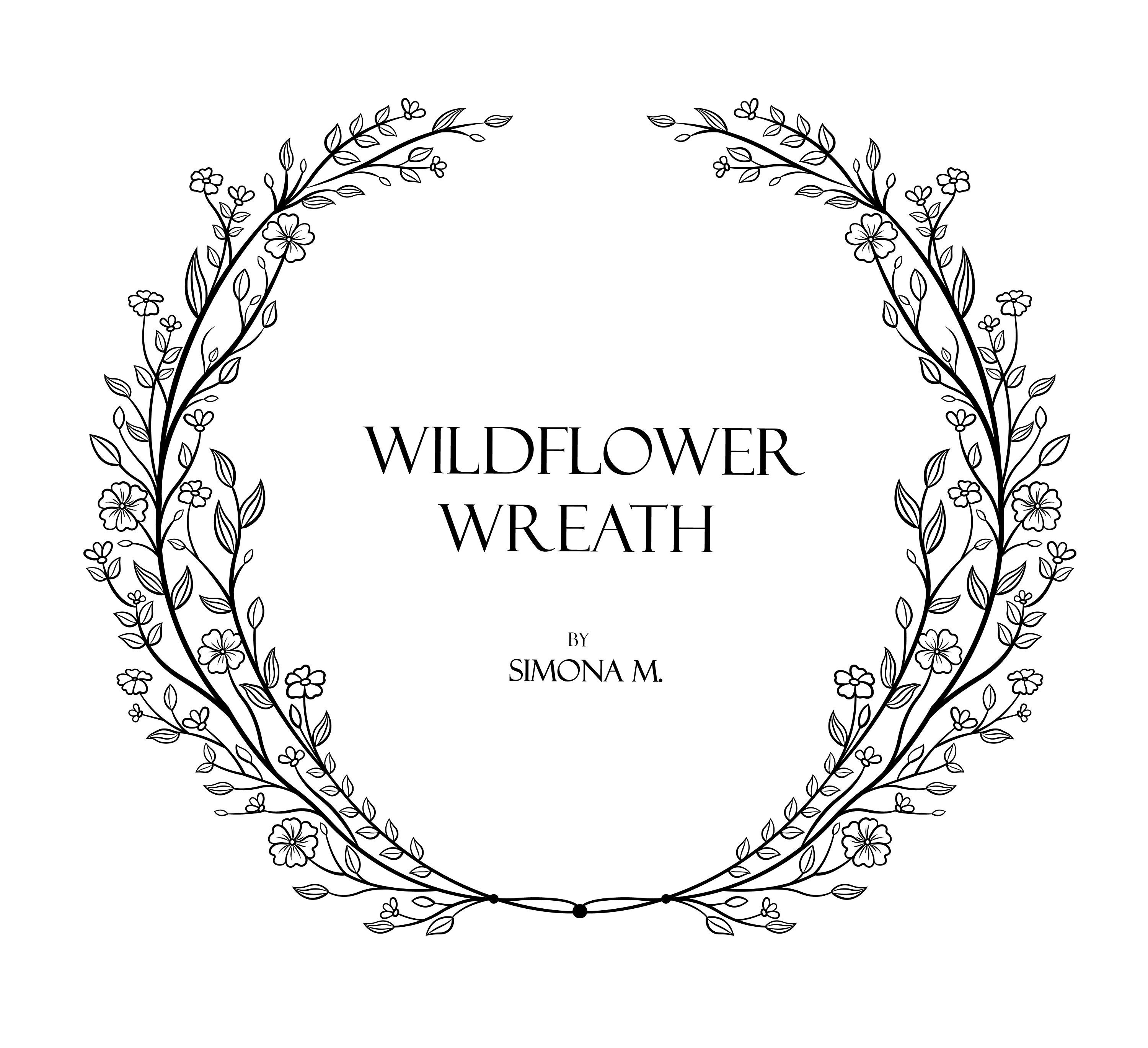 Wildflower Wreath Vine Hand Drawn LOGO Art/clipart/vector/svg/png Etsy