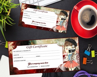 gold double sided gift certificate template printable gift etsy